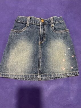 Gymboree Blue Denim A-Line Mini Skirt with Rhinestone Accents